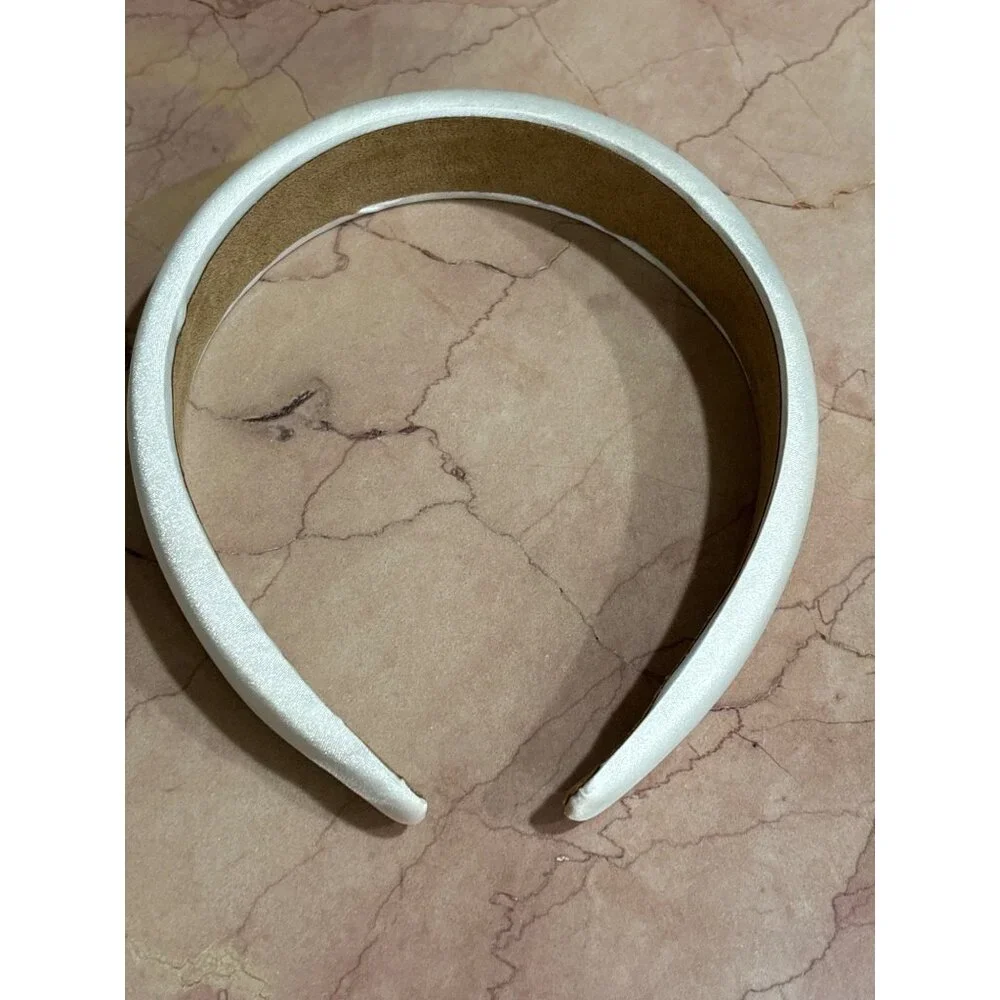 SHASHI Satin Headband in Blanche New Womens Hair Tie Head Wrap - Picture 5 of 8